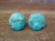 Navajo Indian Round Turquoise Stone Post Earrings by Castillo