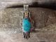 Navajo Indian Sterling Silver Turquoise Pendant by Sheena Jack