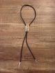  Navajo Indian Sterling Silver Turquoise Bolo Tie - Singer