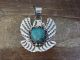 Navajo Indian Nickel Silver & Turquoise Eagle Pendant- Cleveland