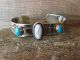 Navajo Indian Nickel Silver Turquoise & Howlite Cuff Bracelet - Bobby Cleveland