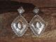 Navajo Indian Sterling Silver Concho Post Earrings Signed Charlie