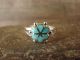 Zuni Indian Sterling Silver & Turquoise Cluster Ring by Hattie- Size 5