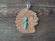 Navajo Indian Copper & Turquoise Native American Pendant by Cleveland