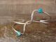 Native American Jewelry Silver & Turquoise Bracelet by Skeets! Stackable