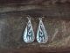 Navajo Sterling Silver Turquoise Coral Chip Inlay Dangle Earrings by J. Yazzie