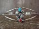 Native American Navajo Jewelry Sterling Silver Turquoise Coral Bracelet! 