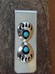 Navajo Indian Turquoise Bear Paw Money Clip - V. Long