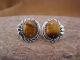 Native American Sterling Silver Tiger Eye Post Earrings by Delores Cadman