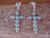 Zuni Indian Sterling Silver Turquoise Cross Earrings by DK