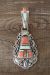 Navajo Jewelry Sterling Silver Spiny Oyster Opal Pendant! - L. James