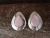Navajo Sterling Silver Pink Shell Tear Drop Post Earrings by Russel Wilson 