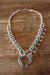 Navajo Sterling Silver Turquoise Squash Blossom Necklace Set - PG