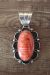 Native American Jewelry Sterling Silver Spiny Oyster Pendant - Signed 