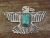 Navajo Indian Nickel Silver & Turquoise Thunderbird Pin- Cleveland