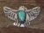 Navajo Indian Nickel Silver & Turquoise Soaring Eagle Pin- Cleveland