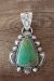 Native American Jewelry Sterling Silver Turquoise Pendant -JJJ