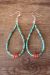 Navajo Indian Hand Beaded Turquoise Spiny Oyster Earrings by D. Jake