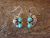 Navajo Floral Sterling Silver & Turquoise Dangle Earrings by Spencer