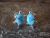 Navajo Sterling Silver Blue Opal  Inlay Turtle Post Earrings by Sandoval