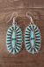 Navajo Sterling Silver Turquoise Cluster Dangle Earrings - Pam Benally