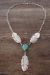 Navajo Jewelry Turquoise Sterling Silver Feather Link Necklace by Ben Begay