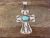 Navajo Indian Nickel Silver & Turquoise Cross Pendant- Cleveland
