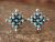 Zuni Indian Sterling Silver Turquoise Cluster Post Earrings by Calvert Lamy