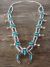 Navajo Nickel Silver Turquoise MOP Squash Blossom Necklace by Bobby Cleveland