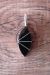Navajo Indian Sterling Silver Jet Inlay Pendant by KS