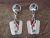 Zuni Sterling Silver Turquoise Coral MOP Inlay Sunface Post Earrings - Edaakie