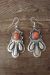 Navajo Hand Stamped Sterling Silver Spiny Oyster Post Earrings! - S. Cayatineto