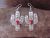 Navajo Indian Nickel Silver Coral Cactus Dangle Earrings by Tolta