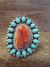 Navajo Indian Sterling Silver Spiny & Turquoise Cluster Ring - Lewis - Size 8.5