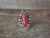 Navajo Indian Jewelry Nickel Silver Coral Ring Size 5.5 Phoebe Tolta