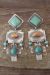 Navajo Sterling Silver Hand Stamped Spiny Oyster Turquoise Post Earrings! by RL