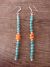 Navajo Indian Hand Beaded Turquoise Spiny Dangle Earrings - Jake