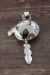Navajo Sterling Silver Arched Bear Feather Pendant - JH