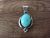 Navajo Indian Sterling Silver Turquoise Shadowbox Pendant by Platero