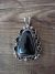 Native American Nickel Silver Onyx Pendant Jackie Cleveland