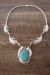 Navajo Sterling Silver Turquoise Pendant and Necklace - D. Morgan