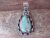 Navajo Indian Nickel Silver Turquoise Pendant Signed Jackie Cleveland