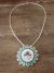 Zuni Sterling Silver Turquoise Mother of Pearl Sunface Necklace - Jonathan Shack