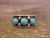 Navajo Indian Sterling Silver & 3 Stone Turquoise Ring by Largo - Size 11