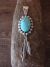 Navajo Jewelry Sterling Silver Turquoise Feather Pendant By Lee