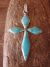 Zuni Indian Jewelry Sterling Silver Turquoise Inlay Cross Pendant - James Kee