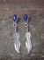 Navajo Indian Sterling Silver & Lapis Feather Post Earrings - Arviso