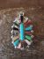 Zuni Indian Jewelry Handmade Gemstone Cluster Pin/Pendant by V. Halusewa