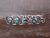 Navajo Indian Sterling Silver & Turquoise Bear Paw Row Bracelet