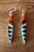 Zuni Sterling Silver Multistone Inlay Dangle Earrings - Cleo Kallestewa
